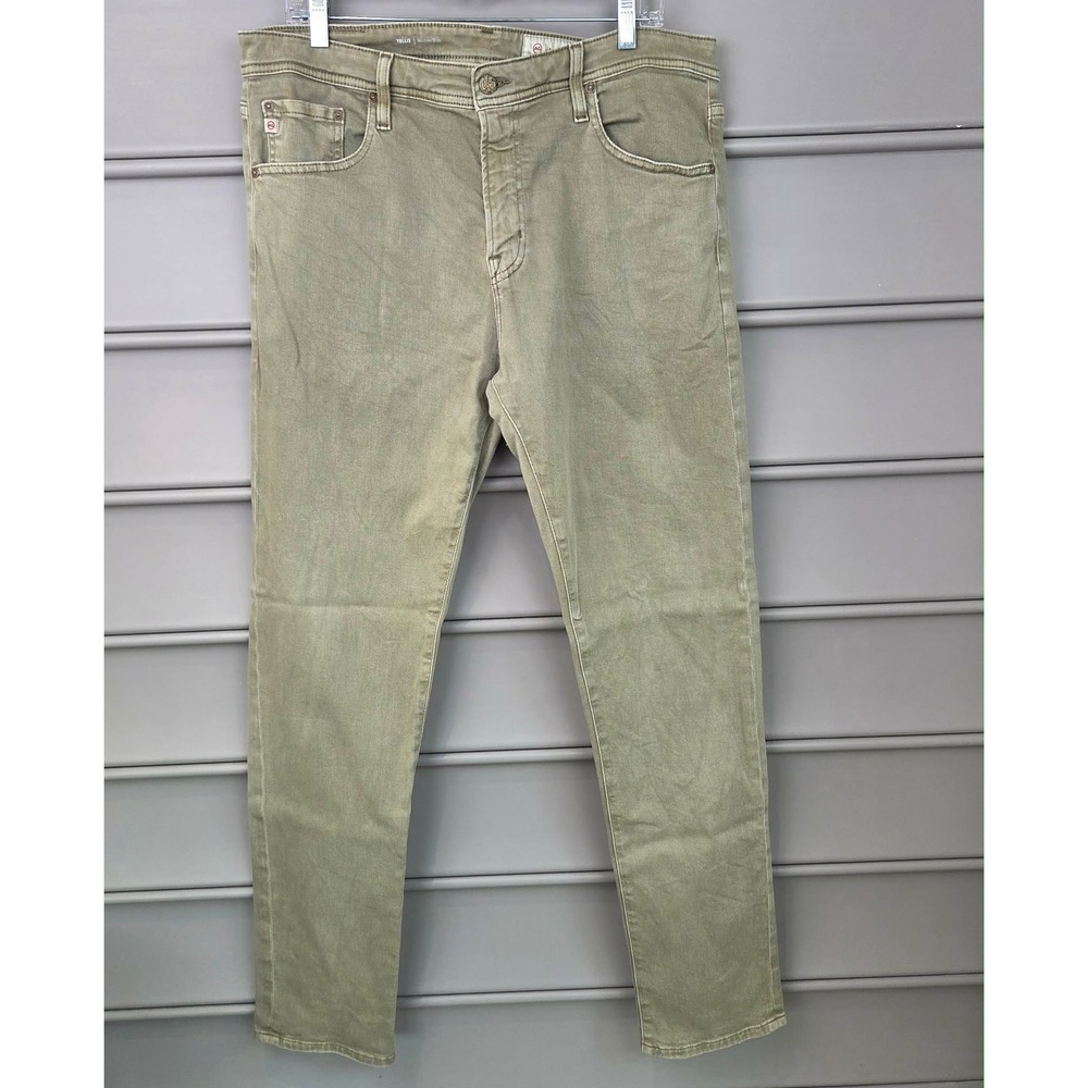 AG Adriano Goldschmied Tellis Modern Slim Jeans Green Khaki 36x33 1783HYD